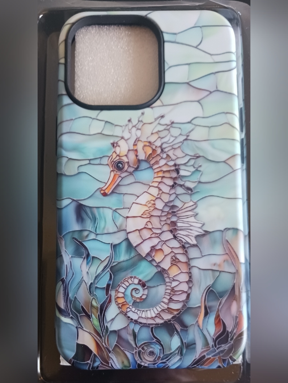 Seahorse Phone Case, Ocean Stained Glass Art Design iPhone 13 New